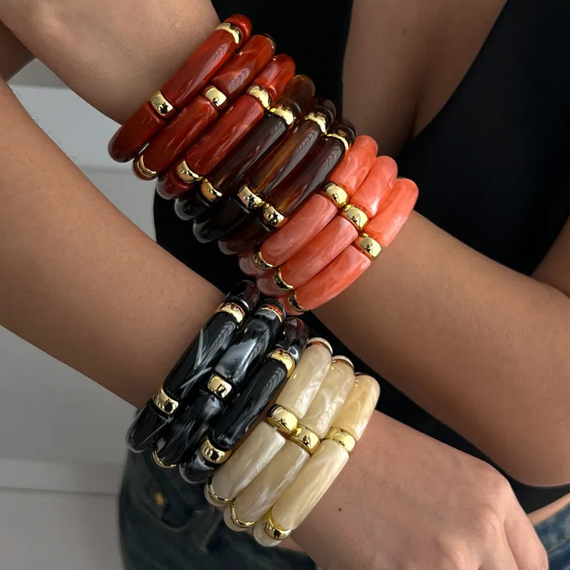 Exaggerated Punk Geometric CCB Plastic Bangles
