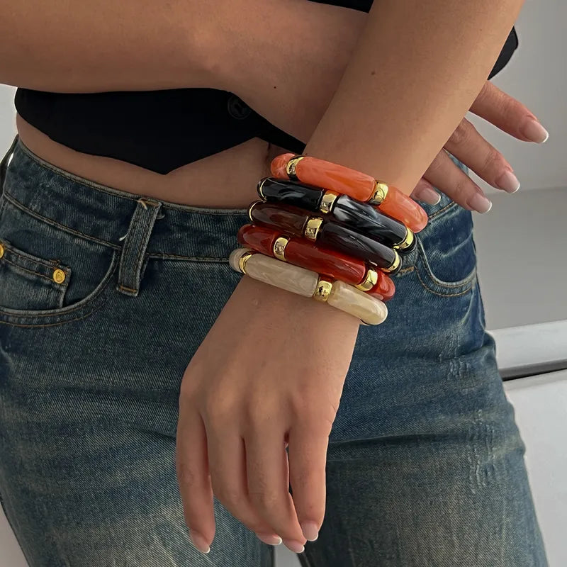 Exaggerated Punk Geometric CCB Plastic Bangles