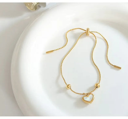 Gold Heart Jewelry set-stainless steel Necklace, Bracelet & Earrings(waterproof, Tarnish-free)