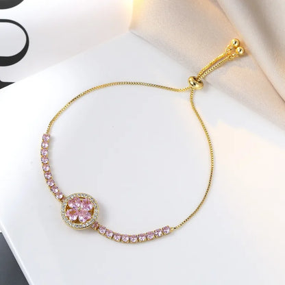 1 Set Heart Shape Jewelry Set Copper Diamond Women's Elegant